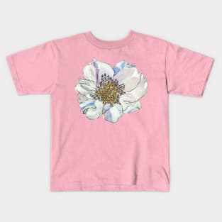 White Camellia Kids T-Shirt